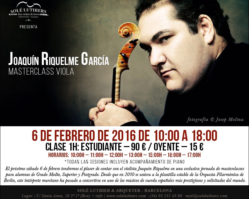 Masterclass de viola de Joaquín Riquelme en Barcelona