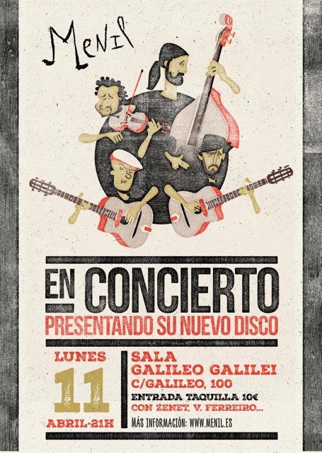 Raúl Márquez presentará su nuevo disco con el grupo Menil en la sala Galileo Galilei