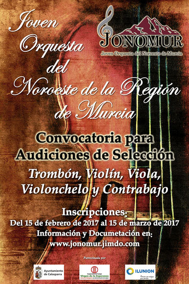 La Joven Orquesta del Noroeste de la Región de Murcia convoca pruebas de acceso 1 Cartel audiciones Jonomur