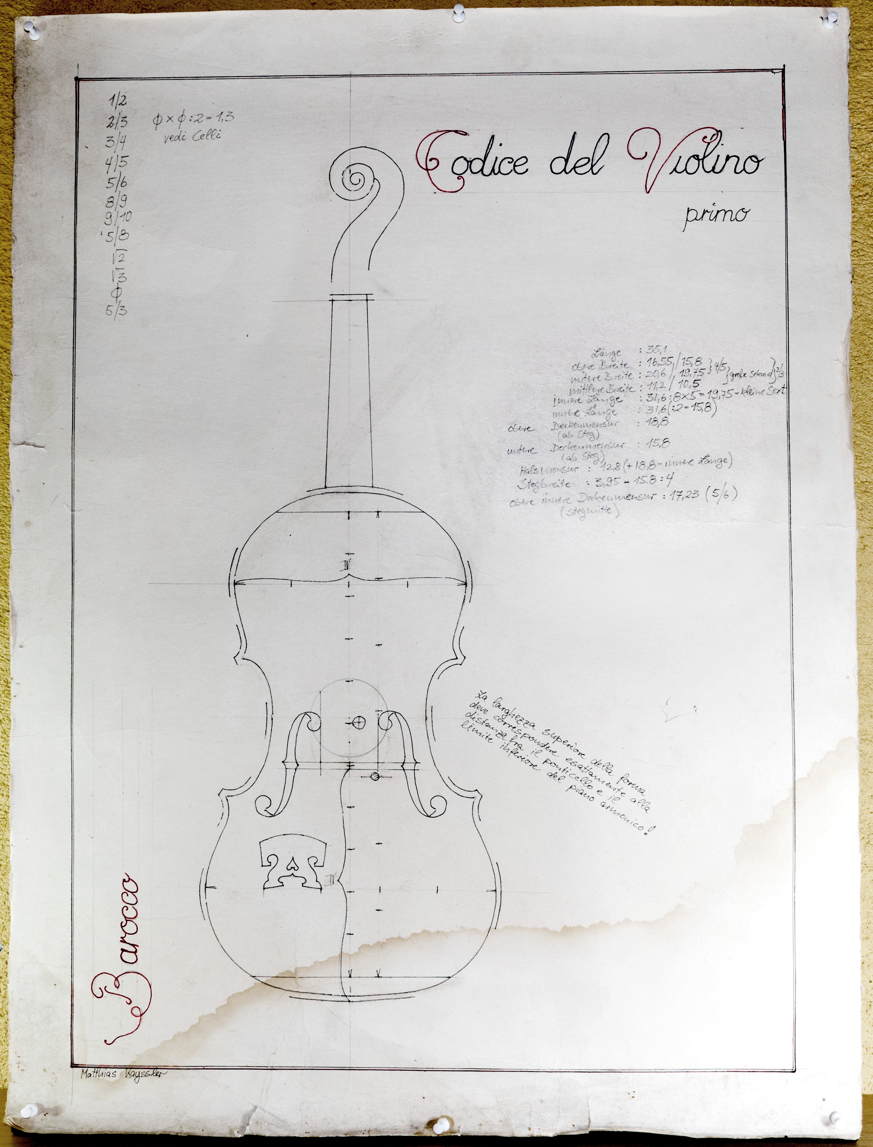 codice del violino
