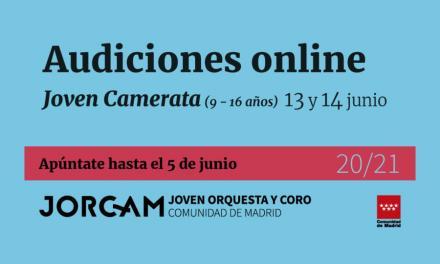Pruebas de acceso 2020 on-line a la Joven Camerata de la JORCAM