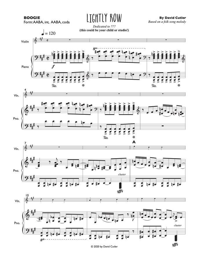 Partitura de piano del tema Suzuki Lightly Row