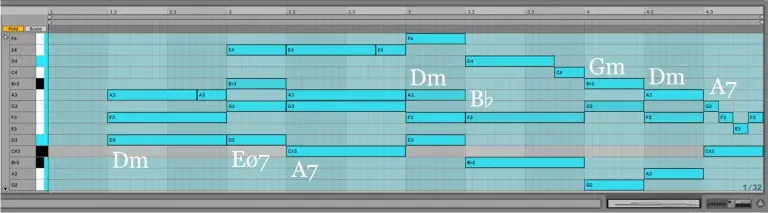 Variación 1 chacona Bach Ableton Live