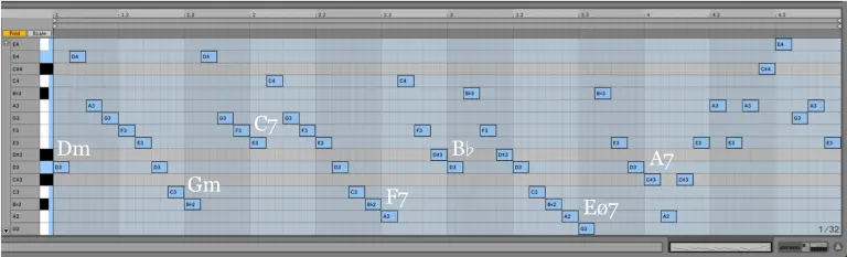 Variación 13 chacona Bach Ableton Live