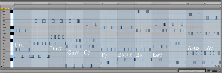 Variación 15 chacona Bach Ableton Live