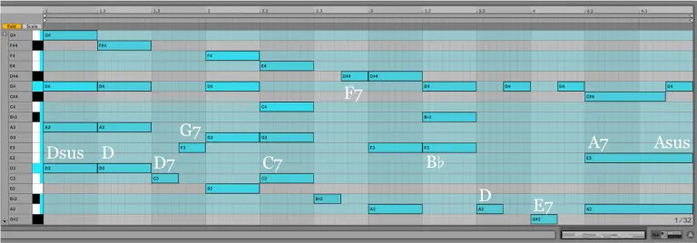 Variación 15 chacona Bach Ableton Live