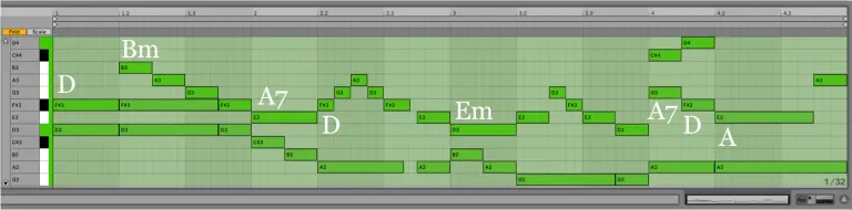 Variación 15 chacona Bach Ableton Live