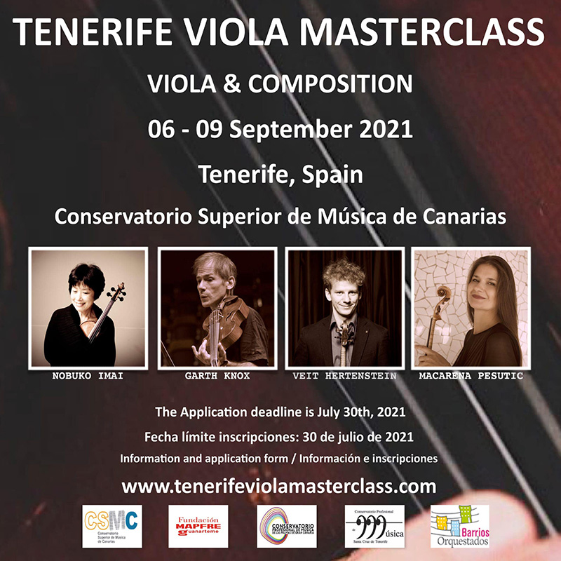 tenerife viola masterclass 2022 cartel de la tenerife viola masterclass 2022