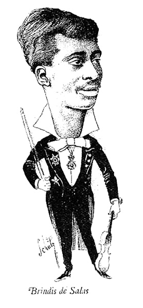 Caricatura Brindis de Salas violinista cubano brindis de salas