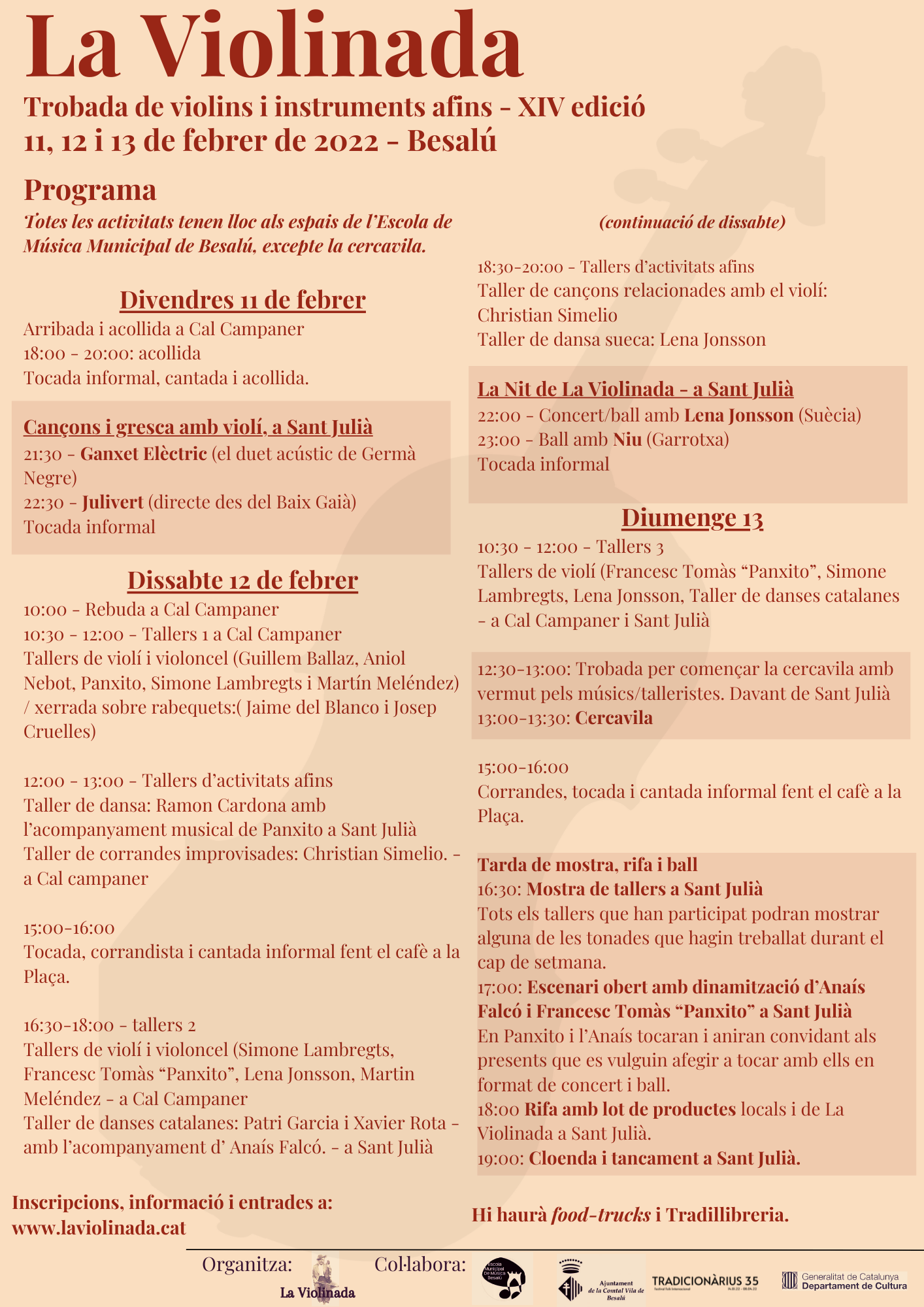 Cartel programa del encuentro La Violinada en 2023
