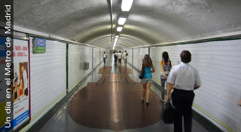 Tocando el violín en el Metro de Madrid